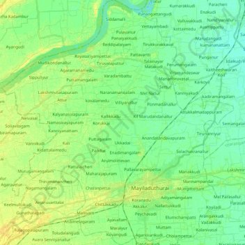 Mayiladuthurai Topographic Map Elevation Terrain   Thumbnail 