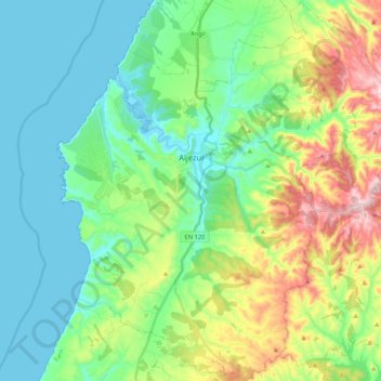 Aljezur topographic map, elevation, terrain