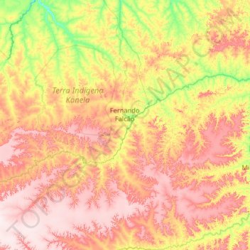 Fernando Falcão topographic map, elevation, terrain