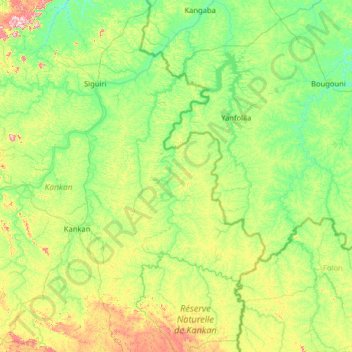 Sankarani River topographic map, elevation, terrain