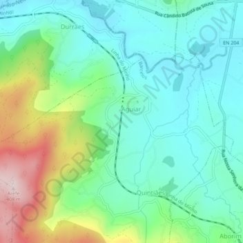 Aguiar topographic map, elevation, terrain