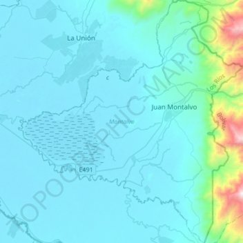 Montalvo topographic map, elevation, terrain