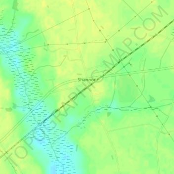 Shannon topographic map, elevation, terrain