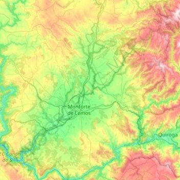 Tierra de Lemos topographic map, elevation, terrain