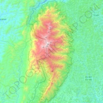 Caparaó National Park topographic map, elevation, terrain