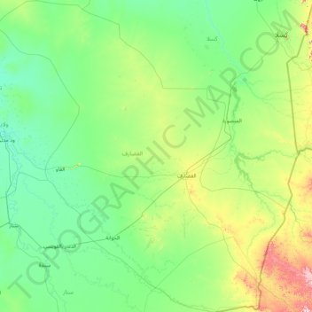 Al Qadarif, state of Sudan. Elevation map colored in wiki style with lakes  and rivers. Locations and names of major cities of the region. Corner auxil  Stock Photo - Alamy