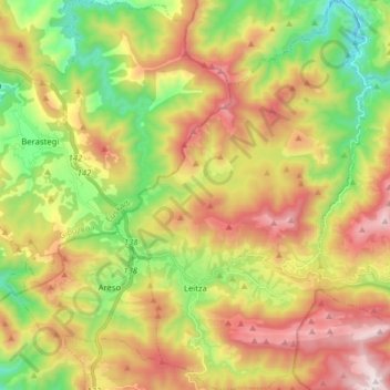 Leiza topographic map, elevation, terrain