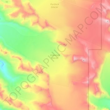 Grewingk Glacier topographic map, elevation, terrain