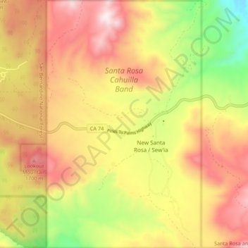 Santa Rosa Reservation topographic map, elevation, terrain