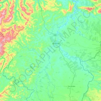 Quininde topographic map, elevation, terrain