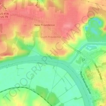 Lettie Kendall Park topographic map, elevation, terrain