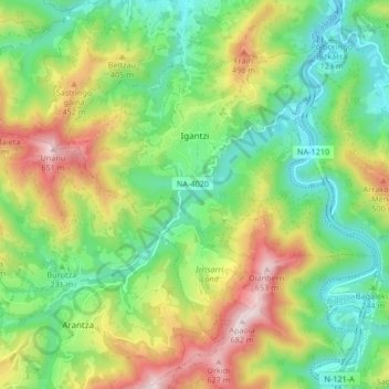 Yanci topographic map, elevation, terrain