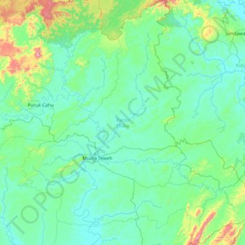 North Barito topographic map, elevation, terrain