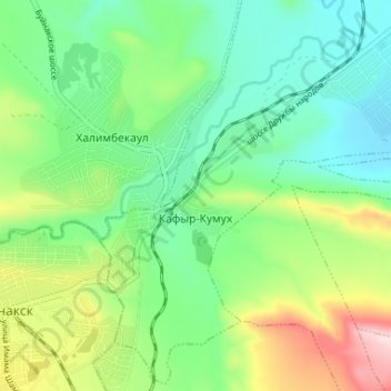 Кафыр-Кумух topographic map, elevation, terrain