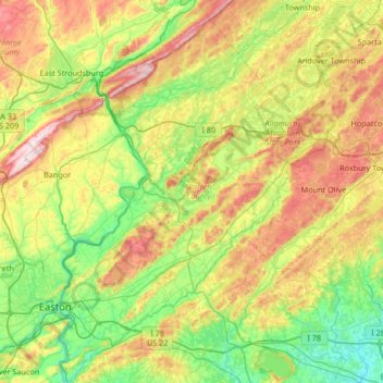 Warren County topographic map, elevation, terrain