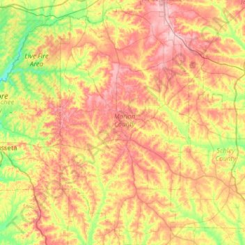 Marion County topographic map, elevation, terrain