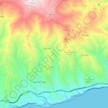 Polopos topographic map, elevation, terrain