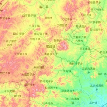 建昌县 topographic map, elevation, terrain