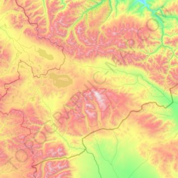 Mongun-Tayginsky Kozhuun topographic map, elevation, terrain