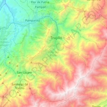 Municipio Trujillo topographic map, elevation, terrain