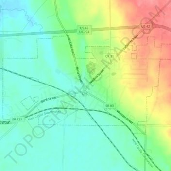 Lodi topographic map, elevation, terrain