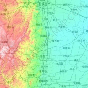 邢台市 topographic map, elevation, terrain