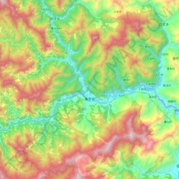 禹里镇 topographic map, elevation, terrain