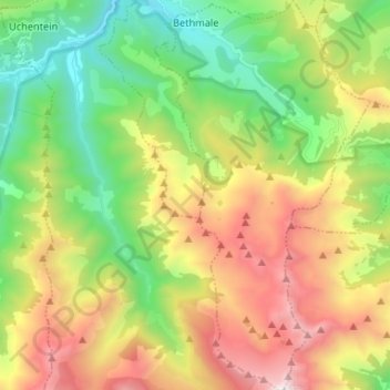 Bethmale topographic map, elevation, terrain