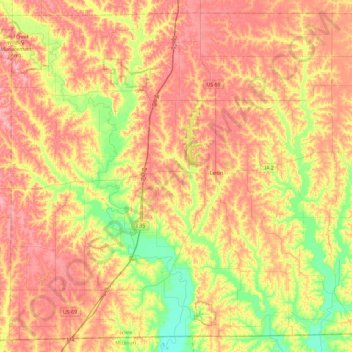 Decatur County topographic map, elevation, terrain