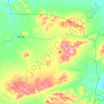 Zerzour topographic map, elevation, terrain