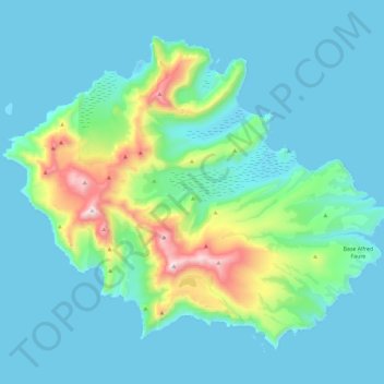 Possession-Insel topographic map, elevation, terrain