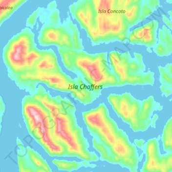 Isla Chaffers topographic map, elevation, terrain