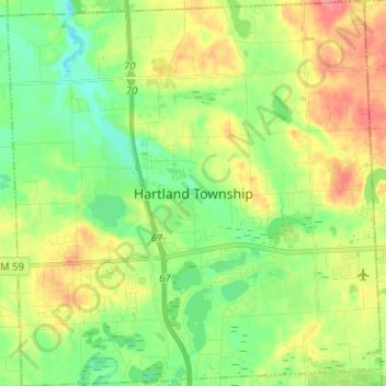 Hartland Township topographic map, elevation, terrain