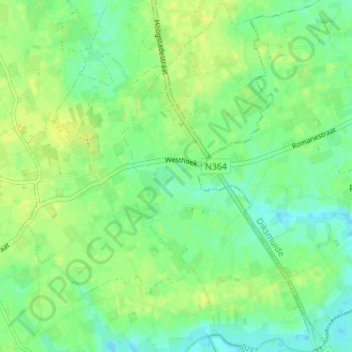 Hoogstade topographic map, elevation, terrain