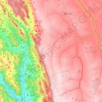 João Correia topographic map, elevation, terrain