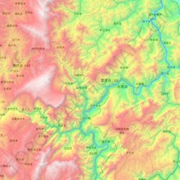 雷波县 topographic map, elevation, terrain