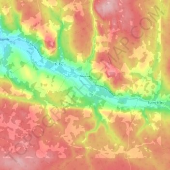 Glencoe topographic map, elevation, terrain
