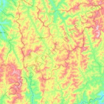 Hematita topographic map, elevation, terrain