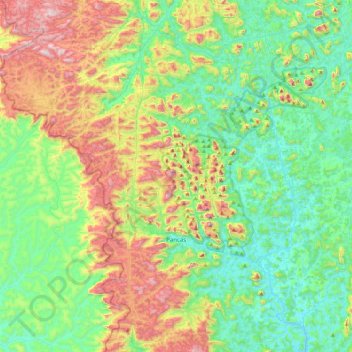 Pancas topographic map, elevation, terrain