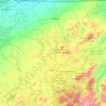 Franklin County topographic map, elevation, terrain