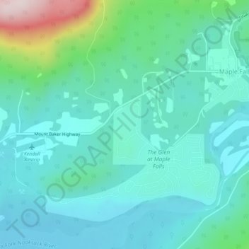 Maple Falls topographic map, elevation, terrain