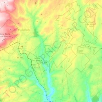 Price Township topographic map, elevation, terrain