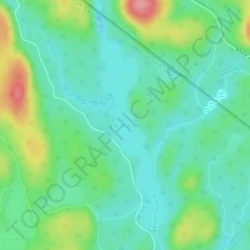 Lac Doucet topographic map, elevation, terrain