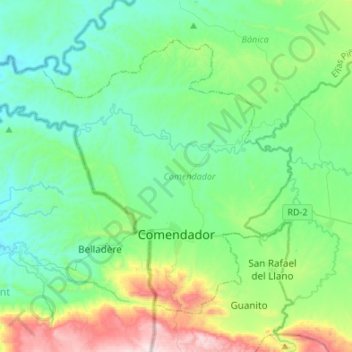 Comendador topographic map, elevation, terrain