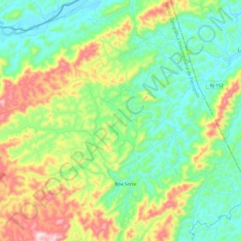 Boa Sorte topographic map, elevation, terrain