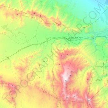 دهستان پیشکوه topographic map, elevation, terrain
