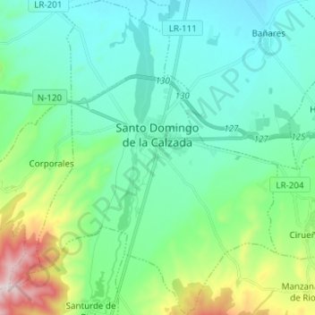 Santo Domingo de la Calzada topographic map, elevation, terrain