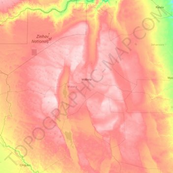 Mabote topographic map, elevation, terrain