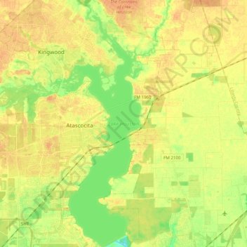 Lake Houston topographic map, elevation, terrain