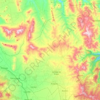 Santiago de Anaya topographic map, elevation, terrain